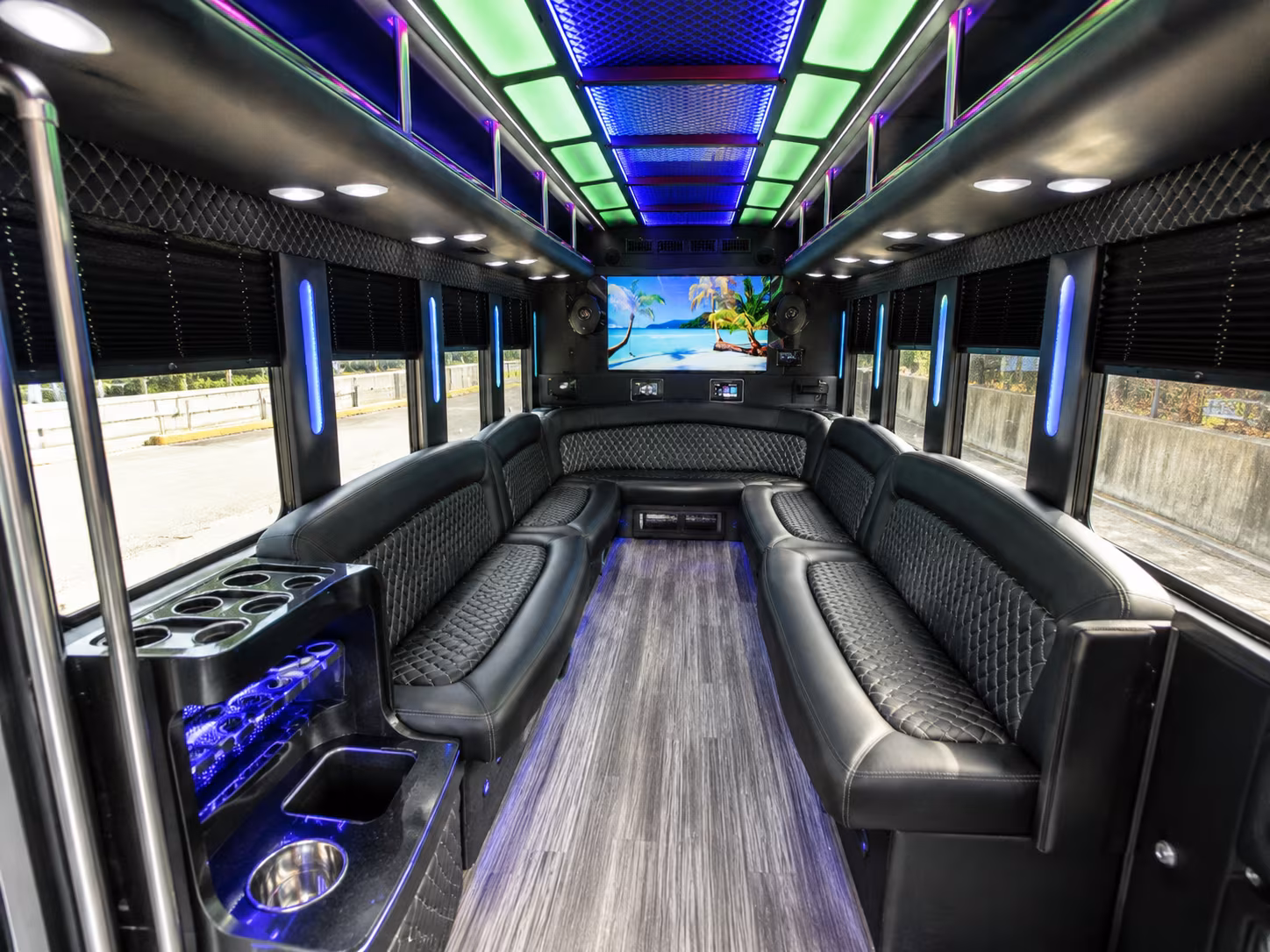 ypsilanti 18 passenger party bus inside