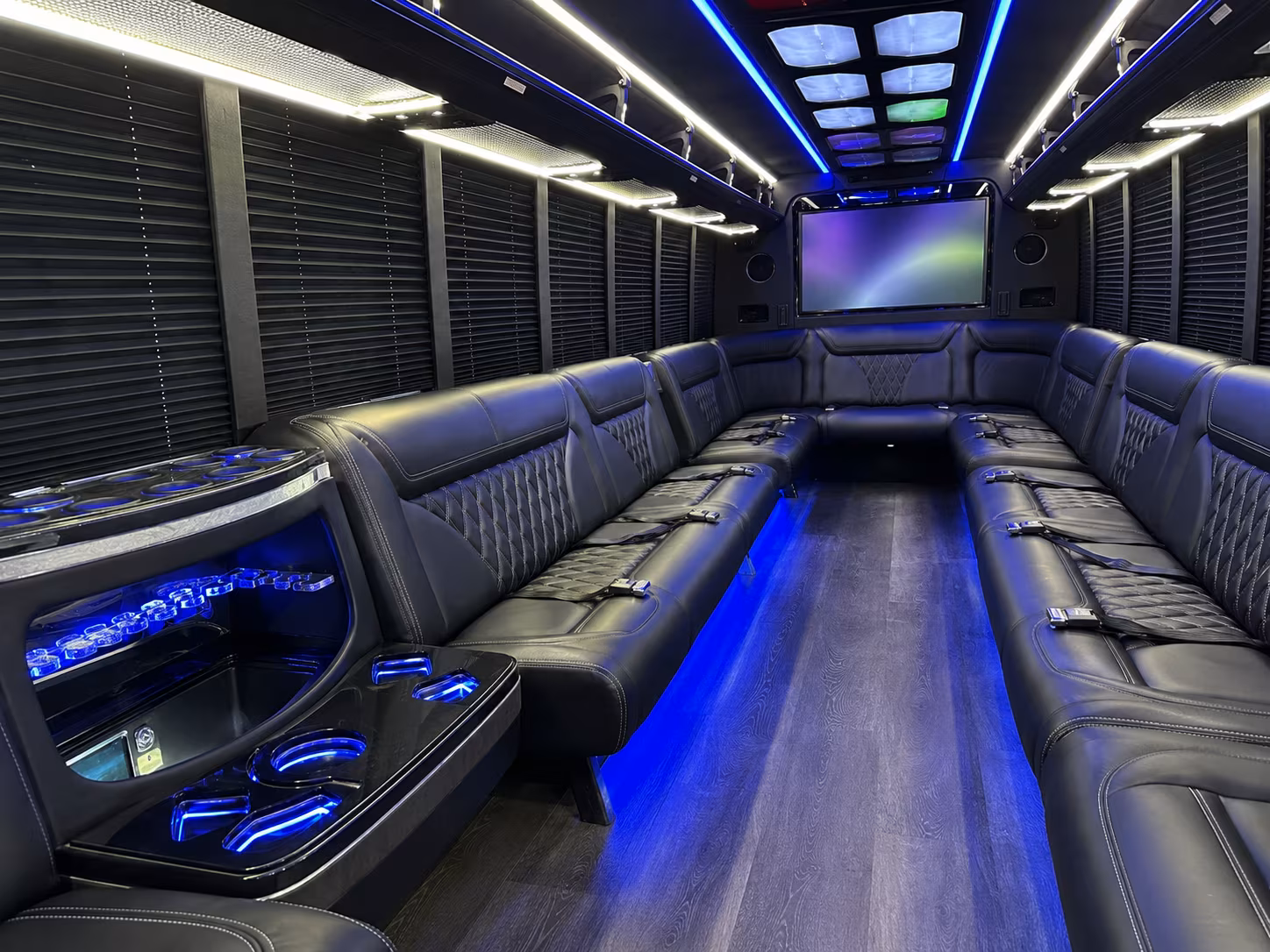 ypsilanti 20 passenger party bus inside