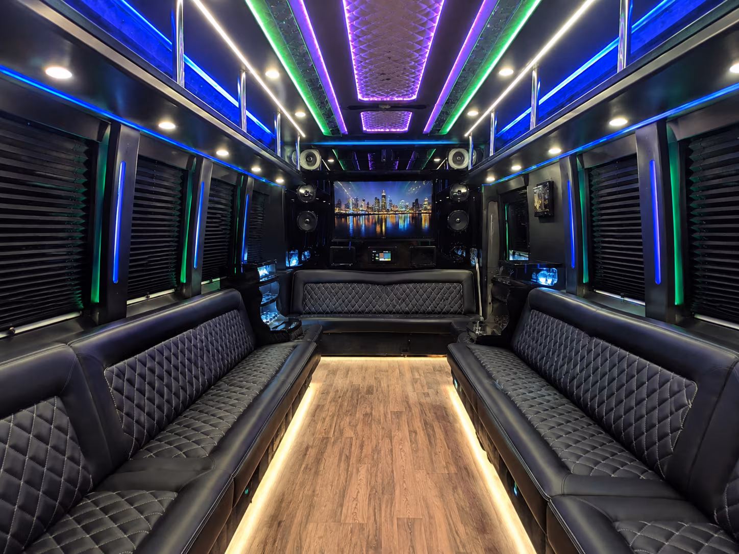 ypsilanti 25 passenger party bus interior