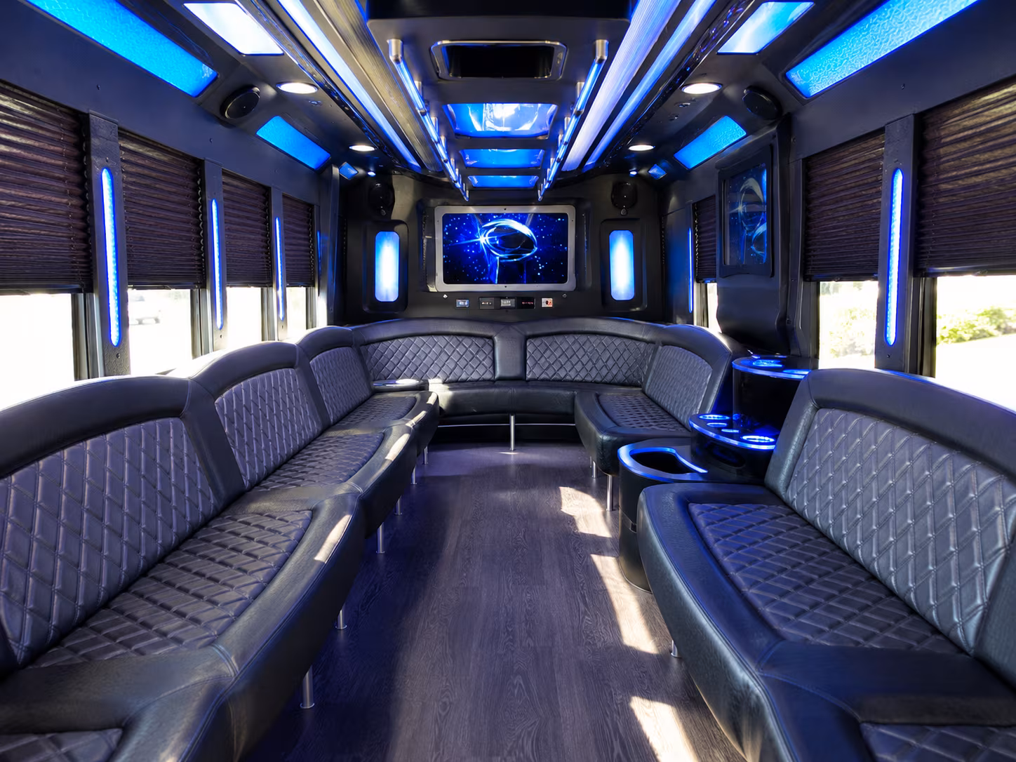 ypsilanti 28 passenger party bus inside