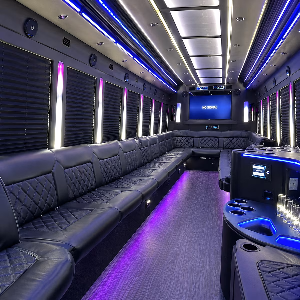 ypsilanti 30 passenger party bus inside