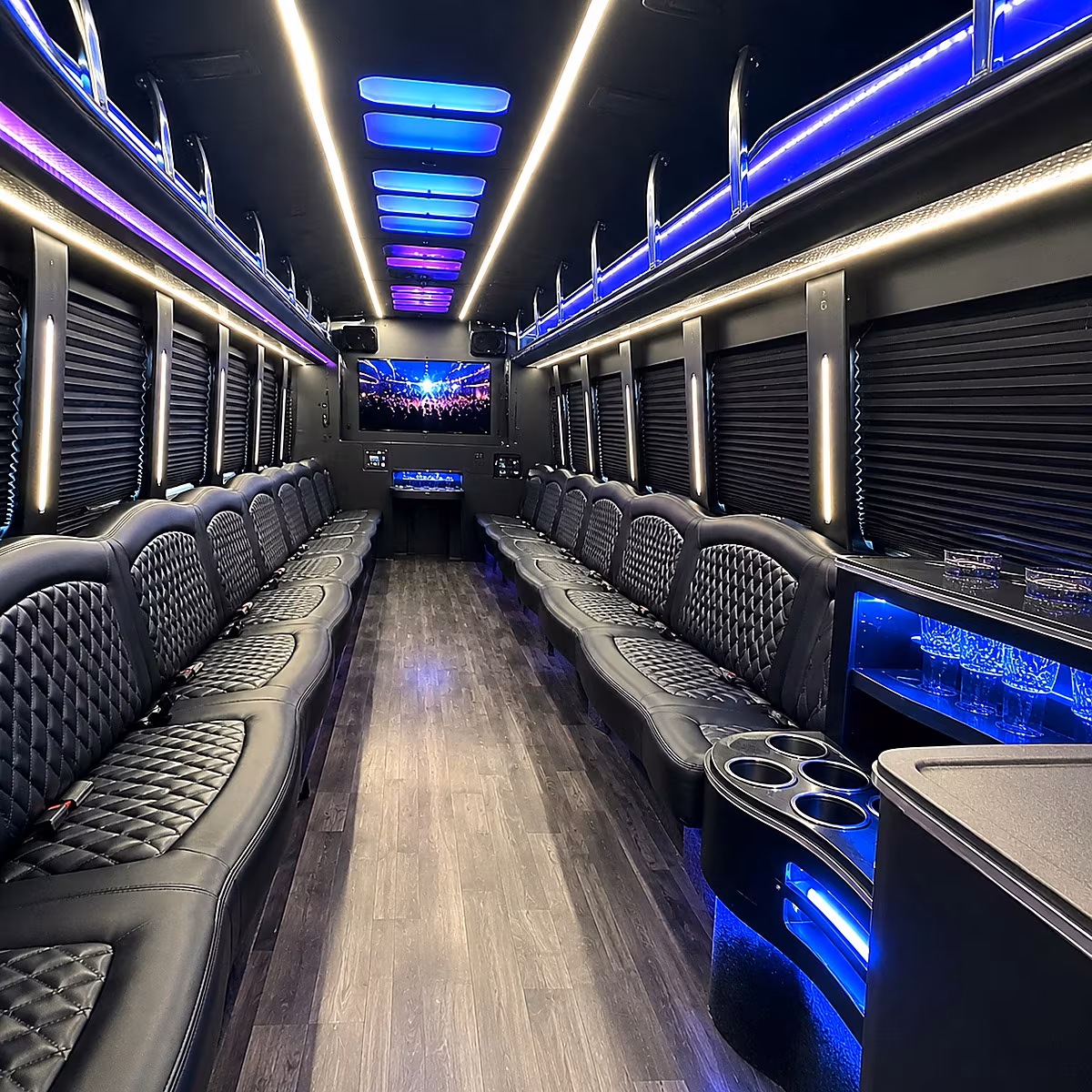 ypsilanti party bus rental interior